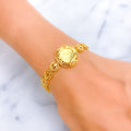 Embellished Floral Vine 21k Gold Bracelet