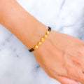 Charming Dressy 22k Gold Black Bead Bracelet