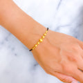 Fashionable Elevated 22k Gold Black Bead Bracelet