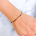 Exquisite Meenakari 22k Gold Black Bead Bracelet