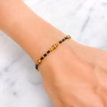 Exquisite Meenakari 22k Gold Black Bead Bracelet