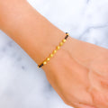 Lightweight Everyday 22k Gold Black Bead Bracelet