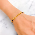 Lightweight Everyday 22k Gold Black Bead Bracelet