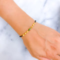 Vibrant Charming 22k Gold Black Bead Bracelet