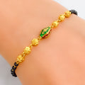 Vibrant Charming 22k Gold Black Bead Bracelet