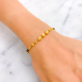 Regal Sophisticated 2k Gold Black Bead Bracelet