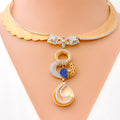 Contemporary High Finish 18k Rose Gold CZ Necklace Set