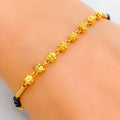 Stylish Brilliant 22k Gold Black Bead Bracelet