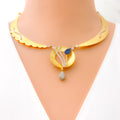 Luscious Radiant Round 18k Gold CZ Necklace Set