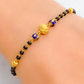 Tasteful Fine 22k Gold Black Bead Bracelet