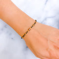 Lovely Fashionable 22k Gold Black Bead Bracelet