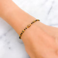 Lovely Fashionable 22k Gold Black Bead Bracelet