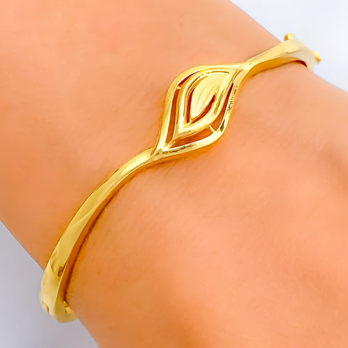 Everlasting Flawless 22k Gold Leaf Bangle Bracelet 