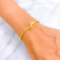 Everlasting Flawless 22k Gold Leaf Bangle Bracelet 