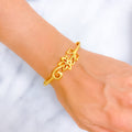 Artistic Vine 22k Gold Silk-Finish Bangle Bracelet 