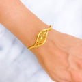 Mesmerizing Minimalist 22k Gold Leaf Bangle Bracelet 