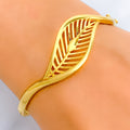 Mesmerizing Minimalist 22k Gold Leaf Bangle Bracelet 