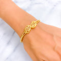 Brilliant Lustrous 22k Gold Striped Bangle Bracelet 