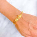 Bold Poised 22k Gold Radiant Bangle Bracelet 