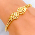 Bold Poised 22k Gold Radiant Bangle Bracelet 