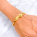 Bold Poised 22k Gold Radiant Bangle Bracelet 