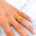 Captivating Elevated Filigree 21k Gold Ring 