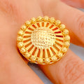 Impressive Radiant Round 21k Gold Ring 