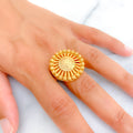 Impressive Radiant Round 21k Gold Ring 