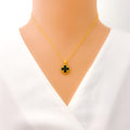 Everyday Exclusive 21k Gold Clover Pendant W/Chain