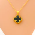 Everyday Exclusive 21k Gold Clover Pendant W/Chain