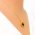 Everyday Exclusive 21k Gold Clover Pendant W/Chain