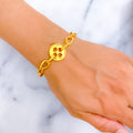 Posh Bold Buttoned 21k Gold Bracelet