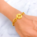 Posh Bold Buttoned 21k Gold Bracelet