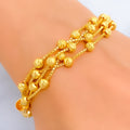 Bespoke Golden 22k Gold Orb Flexi Bangle Bracelet