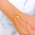 Refined Charming 22k Gold Orb Flexi Bangle Bracelet