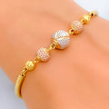 Impeccable Evergreen 22k Gold Orb Flexi Bangle Bracelet