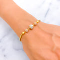 Impeccable Evergreen 22k Gold Orb Flexi Bangle Bracelet