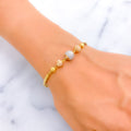 Timeless Textured 22k Gold Orb Flexi Bangle Bracelet