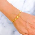 Elegant Sparkling 22k Gold Orb Flexi Bangle Bracelet