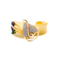 Regal Charming Paisley Adorned 18k Gold CZ Bangle Bracelet