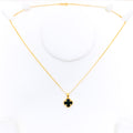 Everyday Exclusive 21k Gold Clover Pendant W/Chain