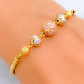 Lavish Twinkling 22k Gold Orb Flexi Bangle Bracelet