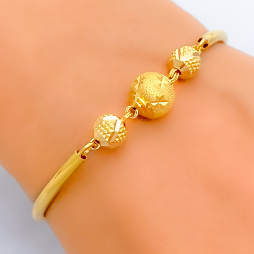 Shimmering Star 22k Gold Orb Flexi Bangle Bracelet