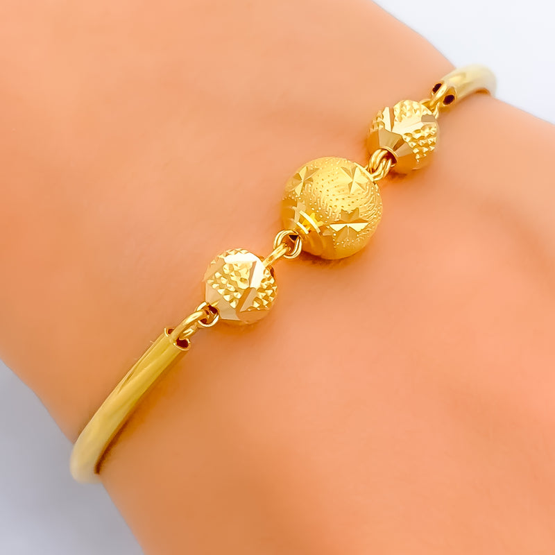 Shimmering Star 22k Gold Orb Flexi Bangle Bracelet