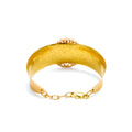 Impressive Shimmering Flower 18k Gold CZ Bangle Bracelet