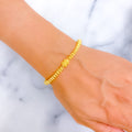 Eclectic Leaf Accented 22k Gold Bracelet 