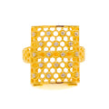 Unique Honeycomb 22k Gold CZ Ring 