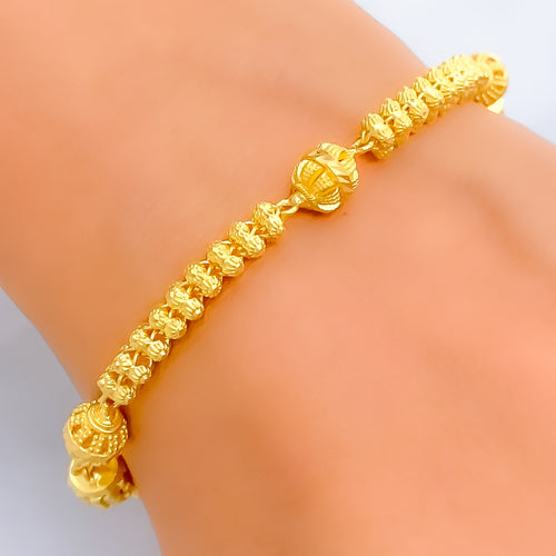 Refined Glamorous 22k Gold Beaded Bracelet 