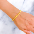 Stately Striped Barrel 22k Gold Bracelet 