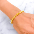 Stately Striped Barrel 22k Gold Bracelet 